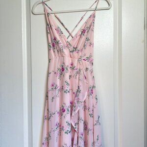 Lulus Pink Floral Maxi Dress